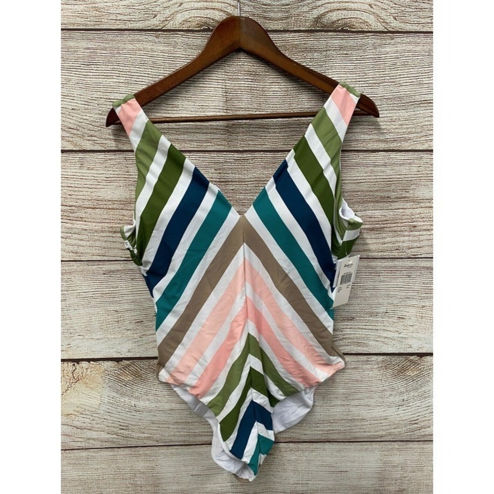 Raisins Curve Slimming Swimsuit Womens Size 22W Striped One Peice Swimsuit New